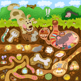 Виммельбух "Обитатели подземного мира"