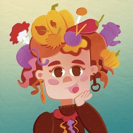 Детская осенняя иллюстрация для открытки