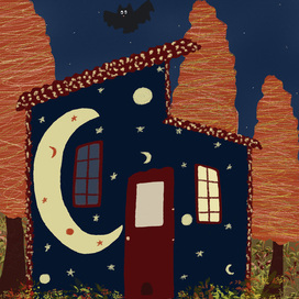 Домик в осеннем лесу