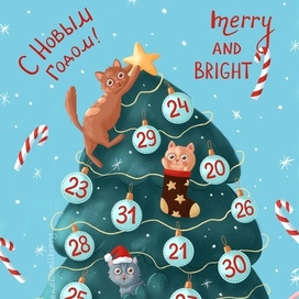 Иллюстрация и леттеринг для адвент-календаря