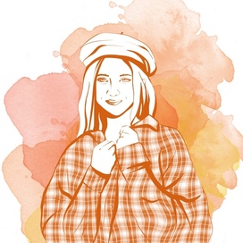 Фэшн скетч в осенних оттенках