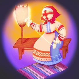 Успешница прядет нитку