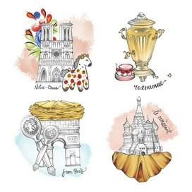 Стикеры "Русские мотивы и зарубежный мир"