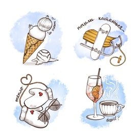 Стикеры "Лето и зима"