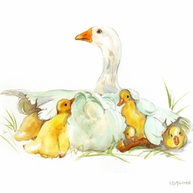 Марта с гусятами