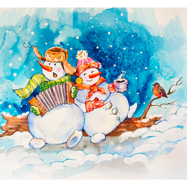 Веселые снеговики