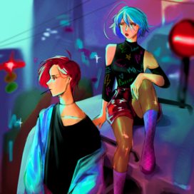 Неоновый город