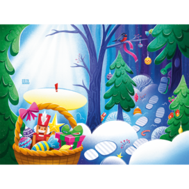 Зимний лес с елками