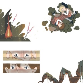 Иллюстрации к скандинавской сказке «Тролли Хедальского леса»