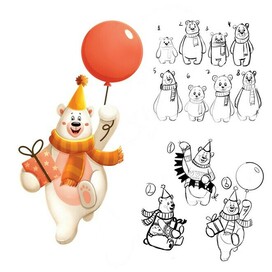 День рождения. Белый мишка