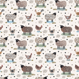 Бесшовный узор Овечки