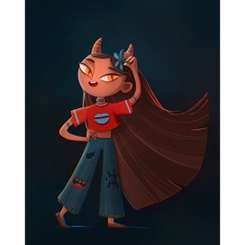 Персонаж-девочка с рожками