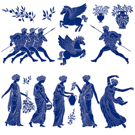 Набор иллюстраций. Древняя Греция. Вектор