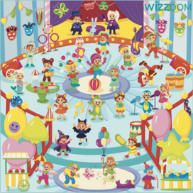 Виммельбух с людьми на празднике и карнавале