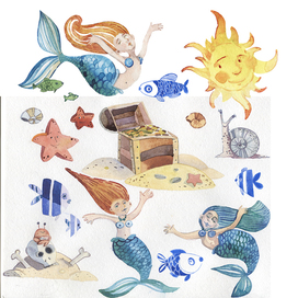 набор для клипарта русалки