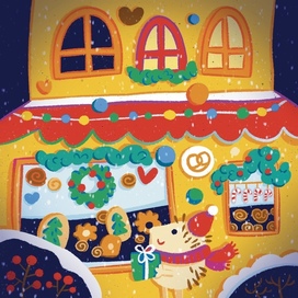 Новогодняя иллюстрация для открытки