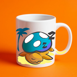 Отдыхающая  на пляже грибная черепаха.