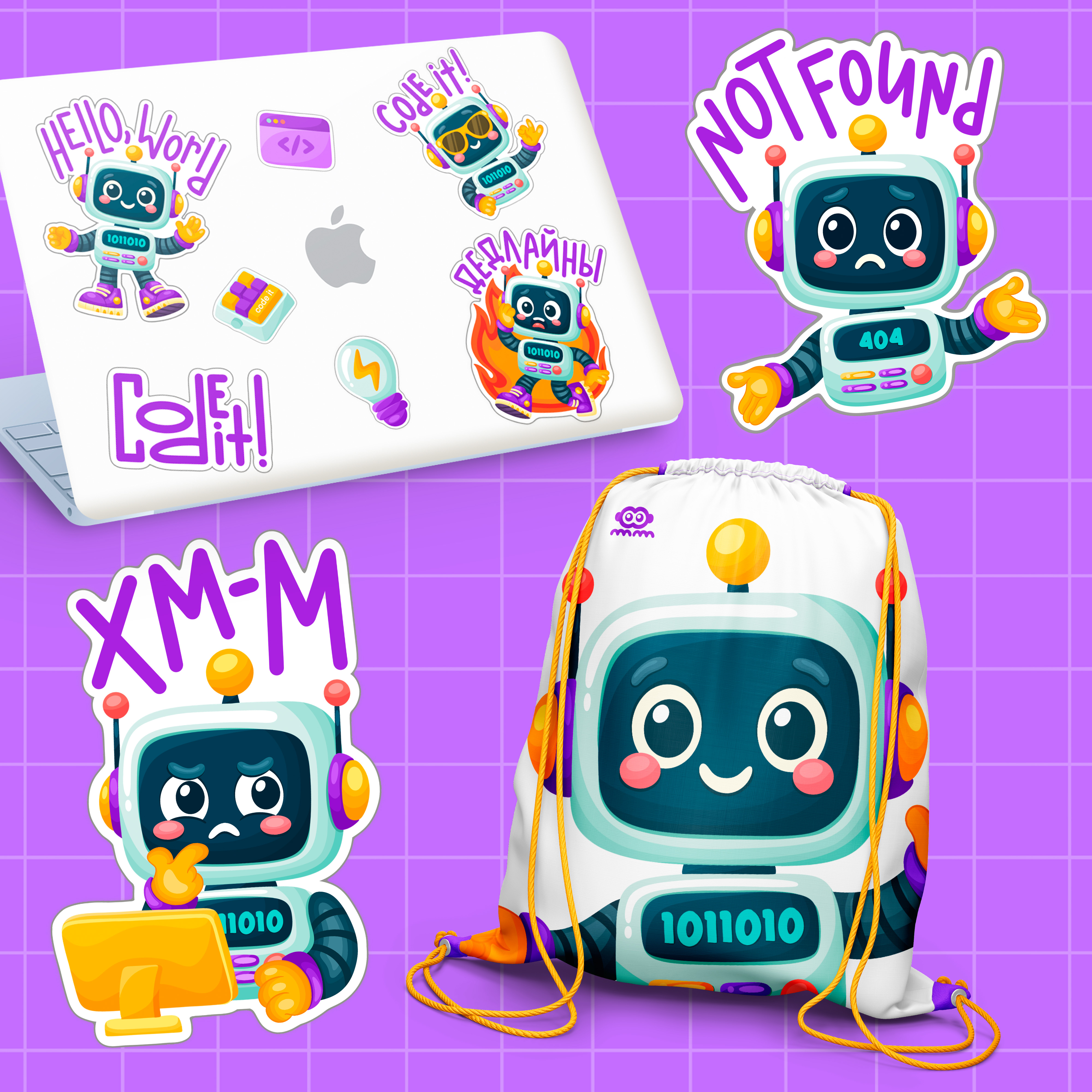 Маскот & Стикеры для IT-Школы