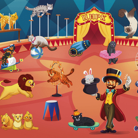 кошки в цирке