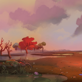 Болото на закате