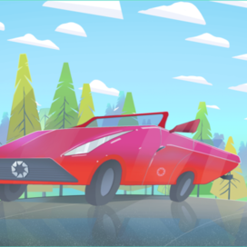 Красный кабриолет