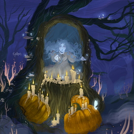 Уютные скетчи. Inktober. Хэллоуин 