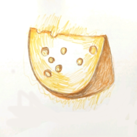 Иллюстрация еды. Сыр