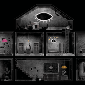 Концепт локации дома для игры Kleks