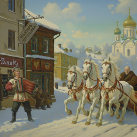 Русские народные гуляния. Зима