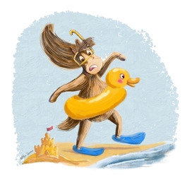 Открытка с милой лошадкой