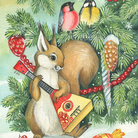 Белка с балалайкой