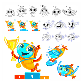 Подводная лодка "Бульк" персонаж для акваклуба