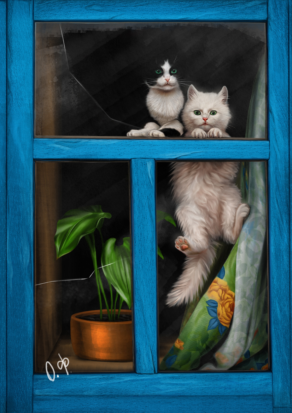 Котята в окне