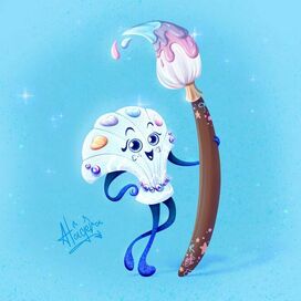 Персонаж ракушка-палитра