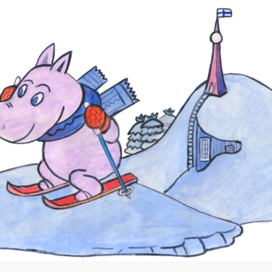 По сказке" Муми-троль". Рубрика игротека. Детский журнала -А почему? Редакция "Юный техник". Иллюстрация опубликована в журнале. Художник Марат Брызгалов.