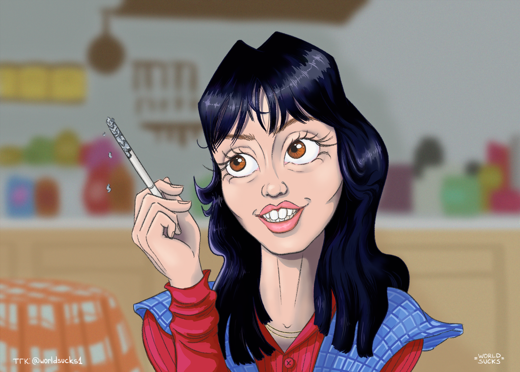 Шелли Дюваль и ужасно длинная сигарета