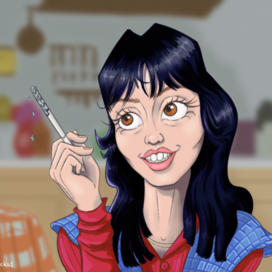 Шелли Дюваль и ужасно длинная сигарета