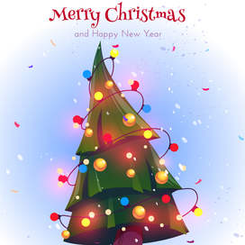 Открытка с ёлкой