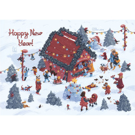 Зимняя открытка Виммельбух