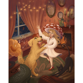 Уютные иллюстрации | Радость вечера дома