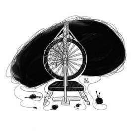 Прялка — графичная иллюстрация