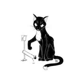 Чёрный кот и свеча — атмосферная графика