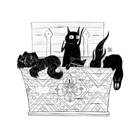 Шкатулка с домовыми духами — фольклорная графика