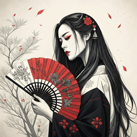 Девушка с веером