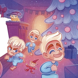 Дети бегут на кухню