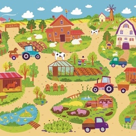 Виммельбух . Большая ферма . 