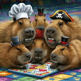 Детская иллюстрация с капибарами