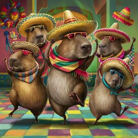 Детская иллюстрация с капибарами