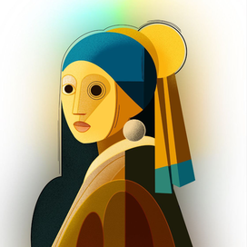 "девушка с жемчужной серёжкой" в стиле авангард