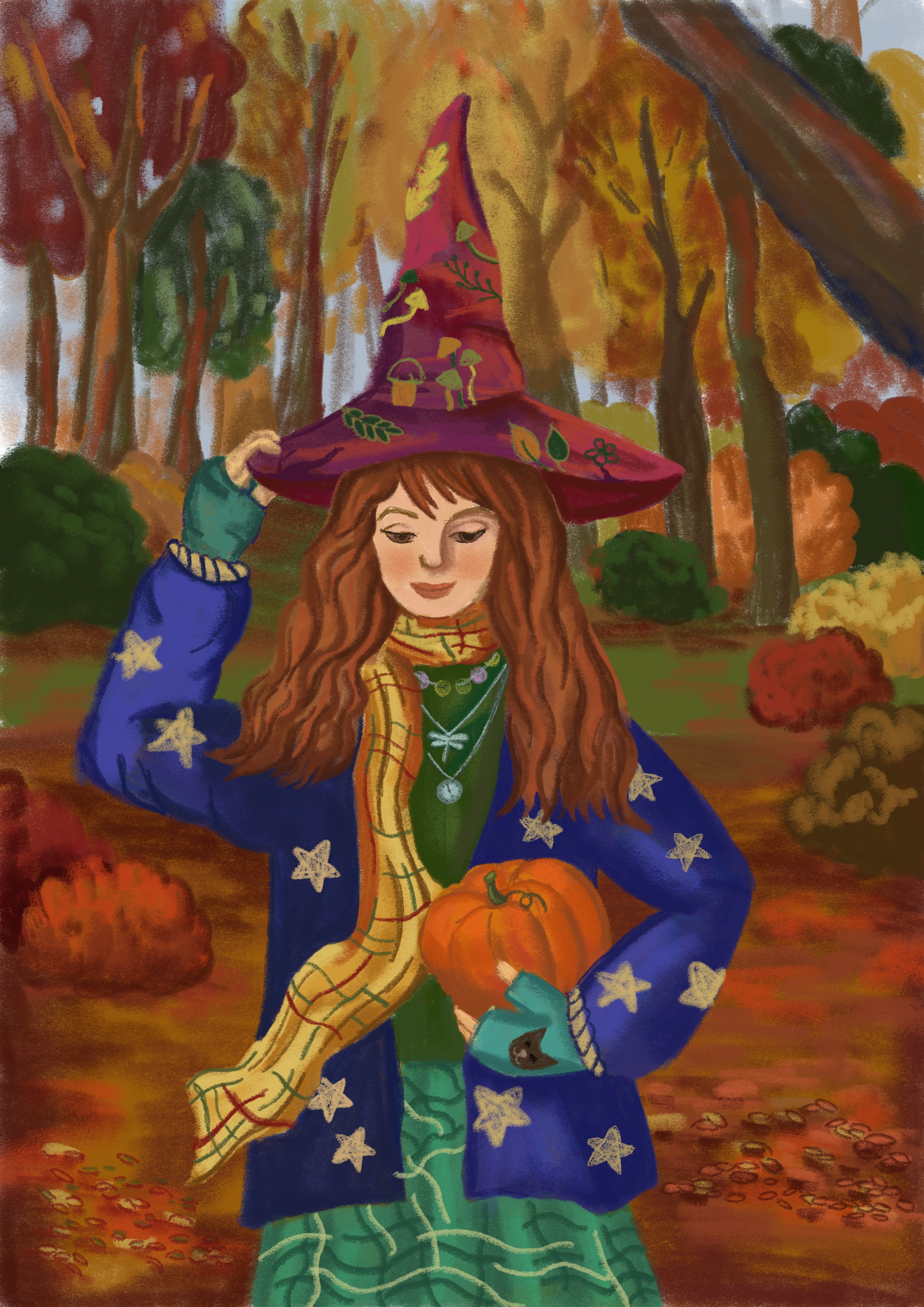 девушка с тыквой